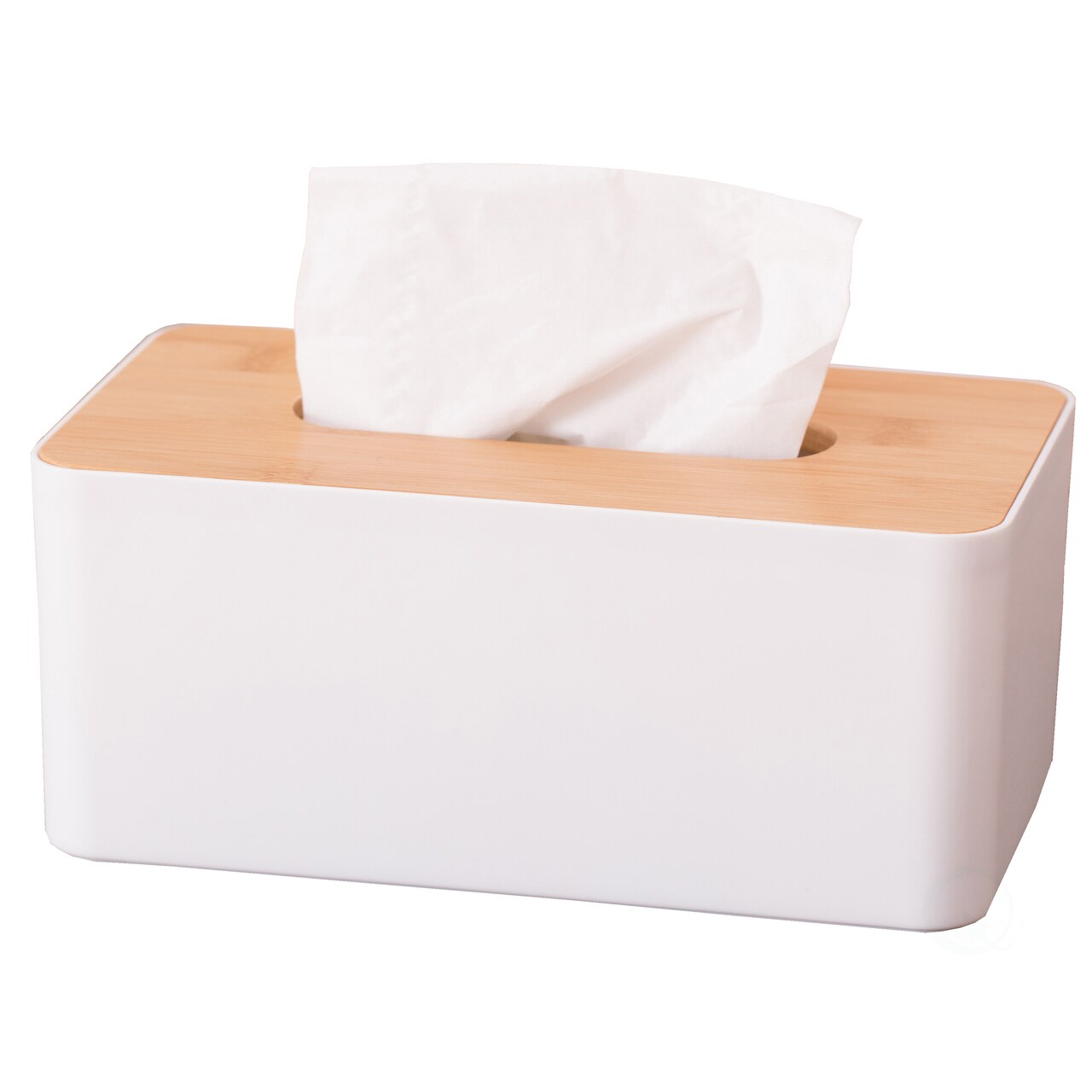 Bamboo Rectangular Tissue Box With Removable Top Lid For Easy Tissue Replacement